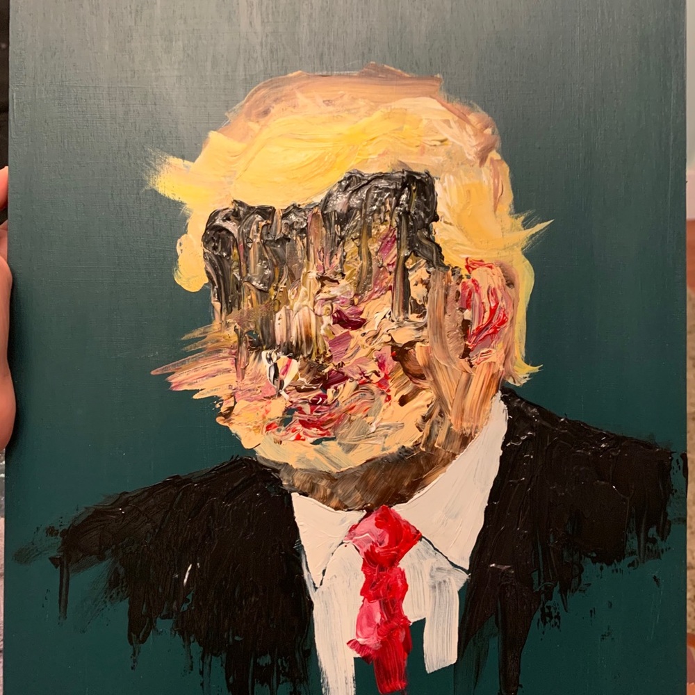 “45” 
acrylic on 11 x 14 inch wood  panel